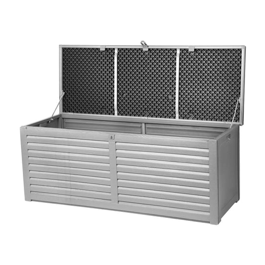 Outdoor Garden Storage Box 390L - Grey/Black Storage Nook