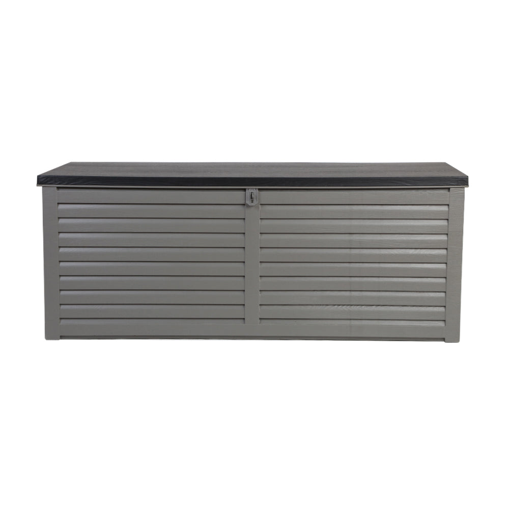 Outdoor Garden Storage Box 390L - Grey/Black Stoarge Nook