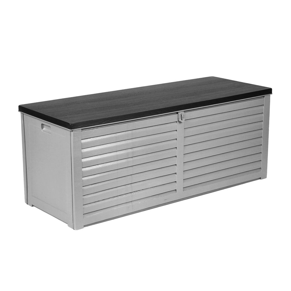 Outdoor Garden Storage Box 390L - Grey/Black Stoarge Nook