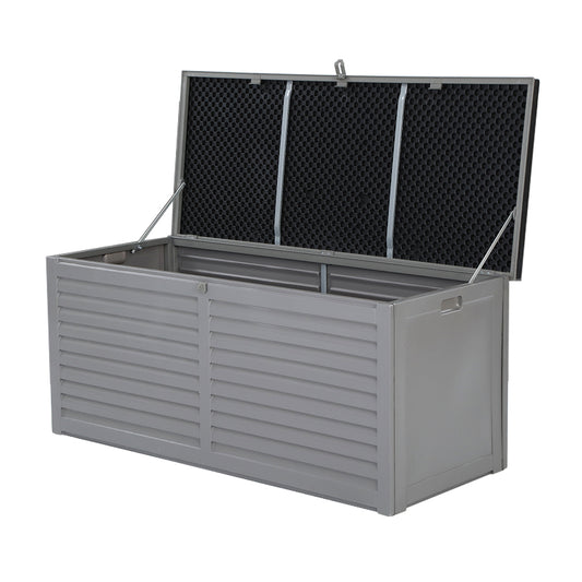 Outdoor Garden Storage Box 490L Bench Seat - Grey Storage Nook 