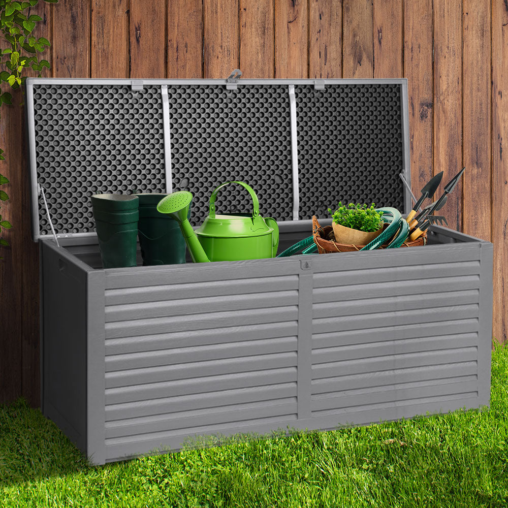 Outdoor Garden Storage Box 490L Bench Seat - Grey Storage Nook