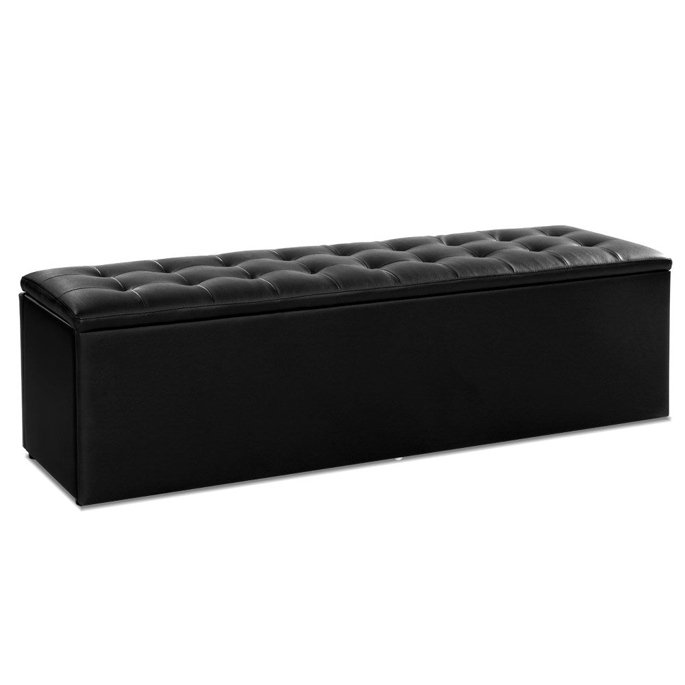 Ottoman Storage Box Large - Black  Storage Nook