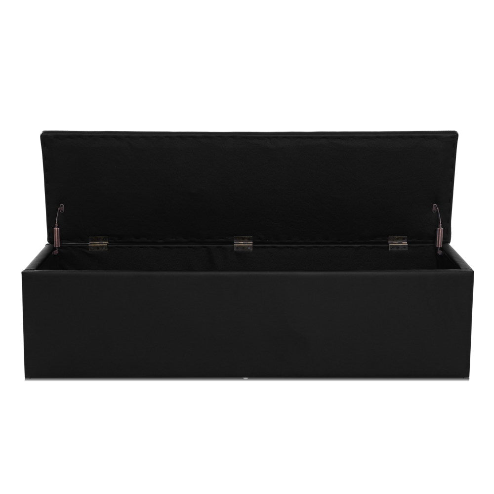 Ottoman Storage Box Large - Black Storage Nook