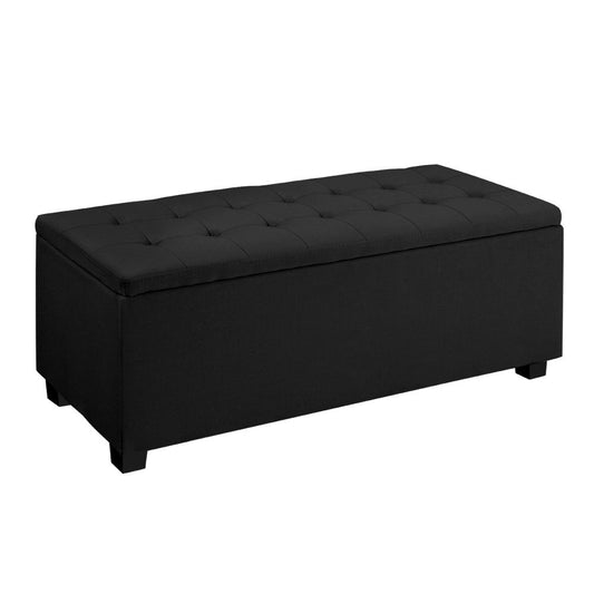 Ottoman Storage Blanket Box - Black - Storage Nook 