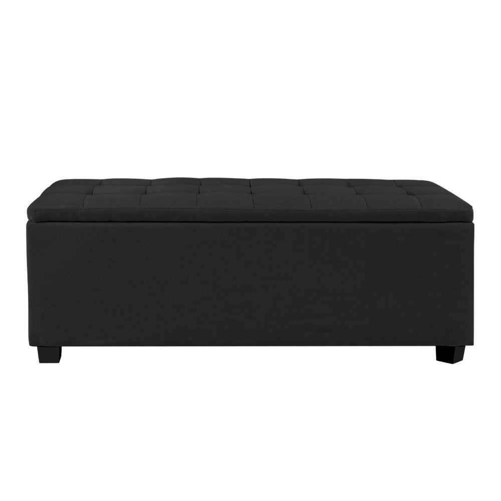 Ottoman Storage Blanket Box - Black - Storage Nook