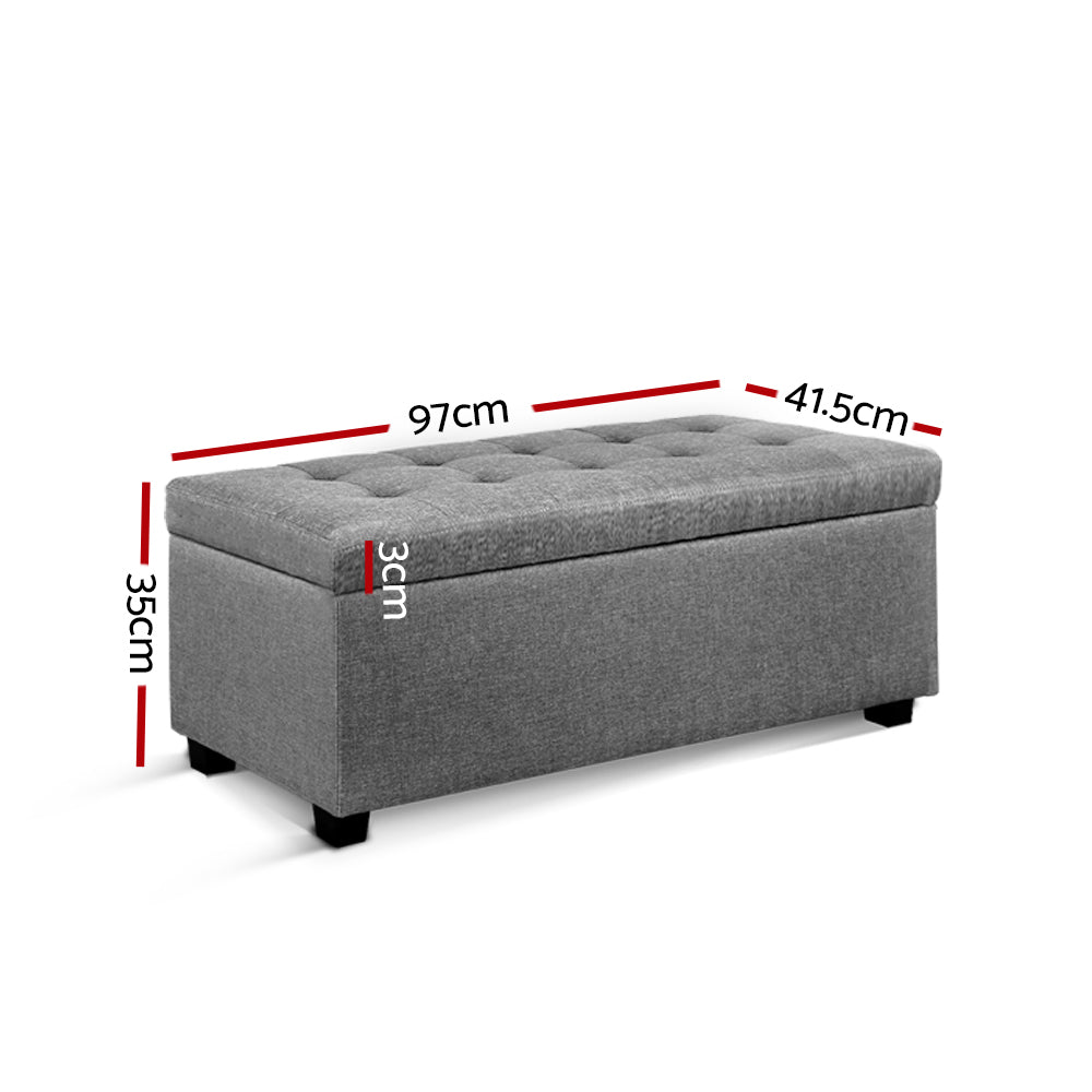 Storage Ottoman Large - Light Grey Storage Nook