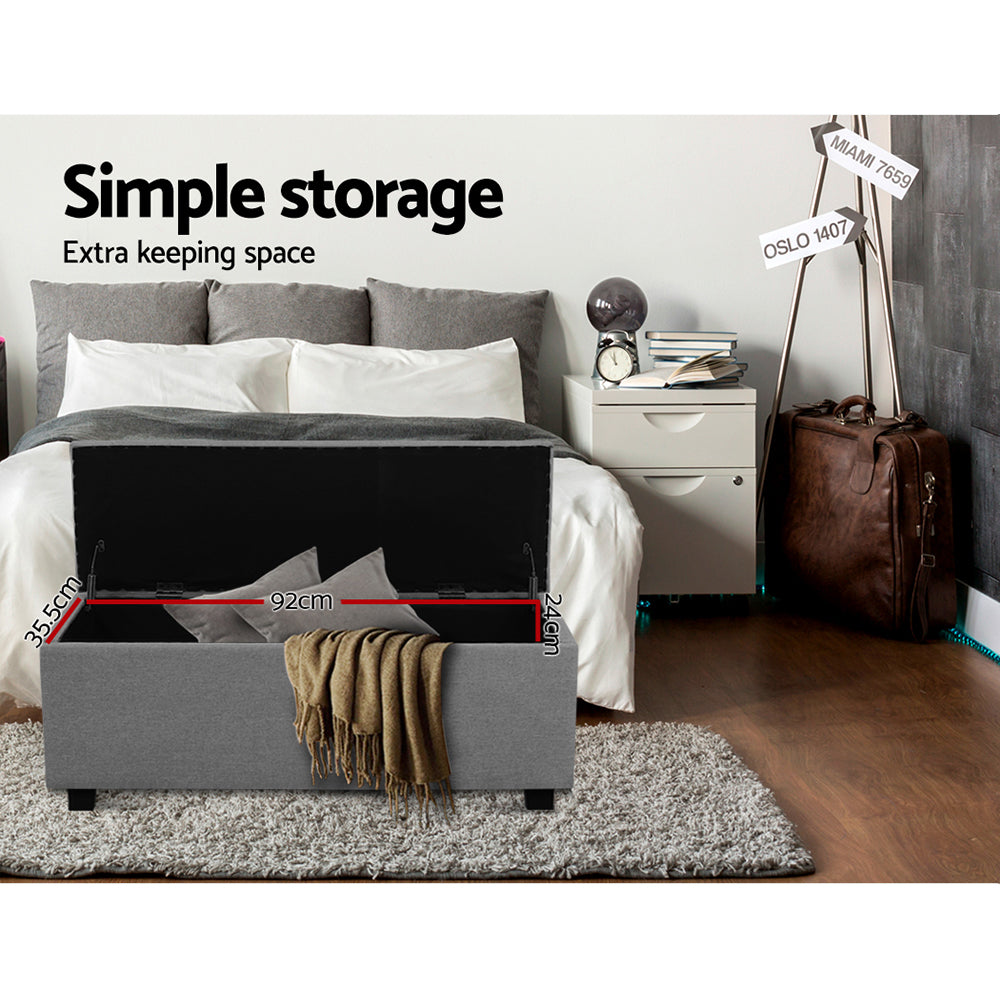 Storage Ottoman Large - Light Grey Storage Nook