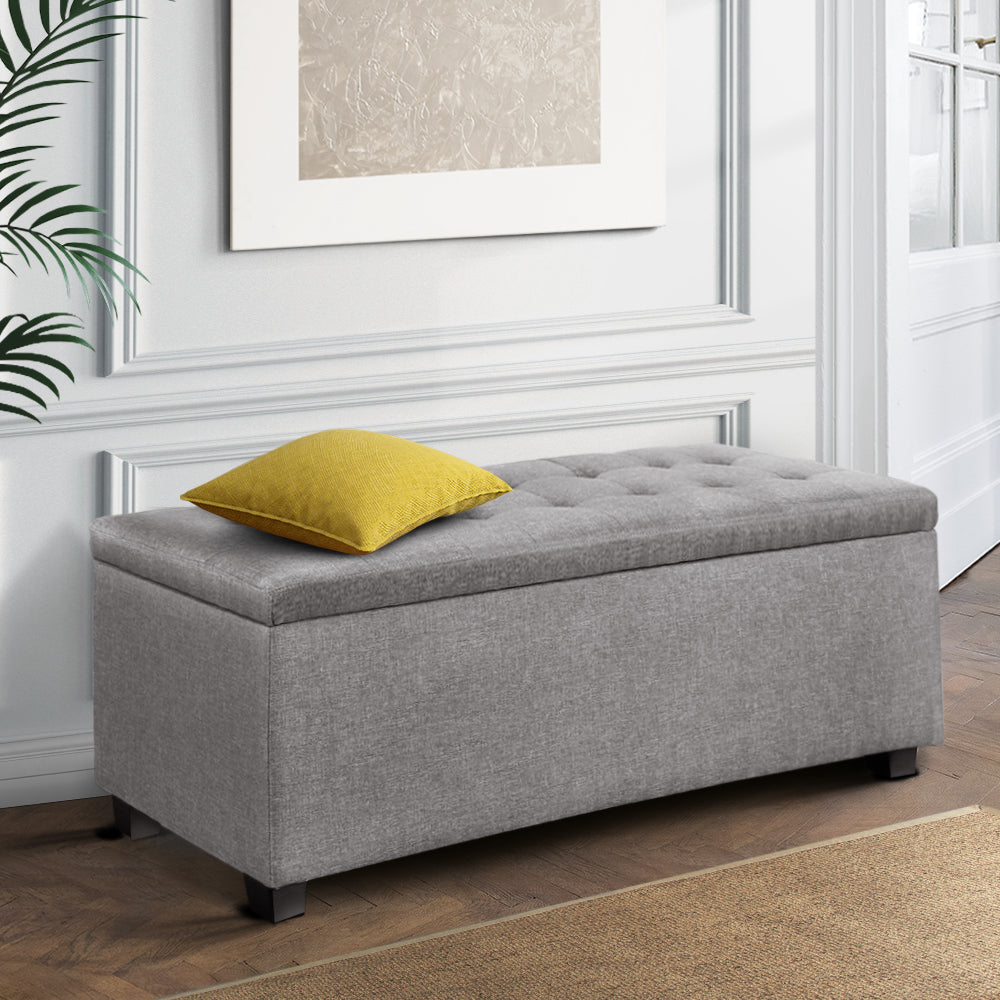 Storage Ottoman Large - Light Grey Storage Nook