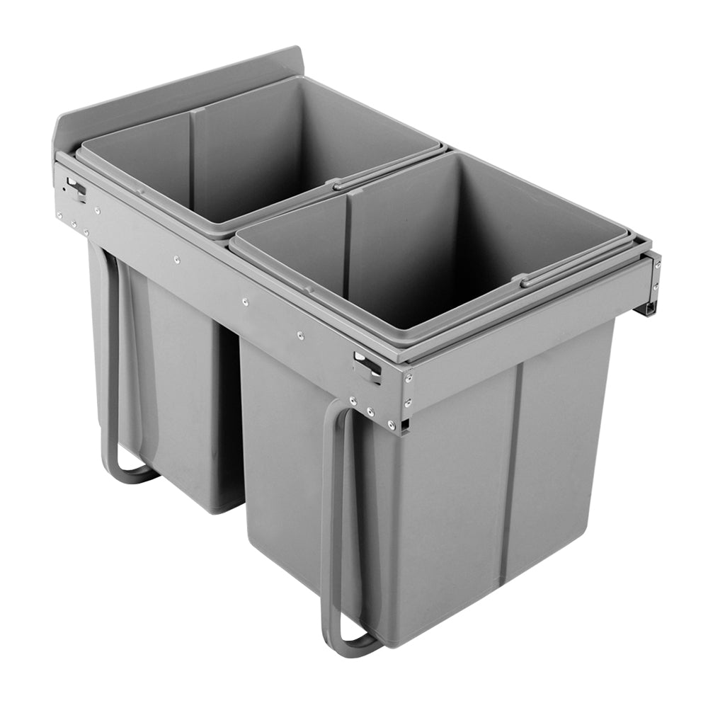  Cefito 2x20L Pull Out Bin - Grey