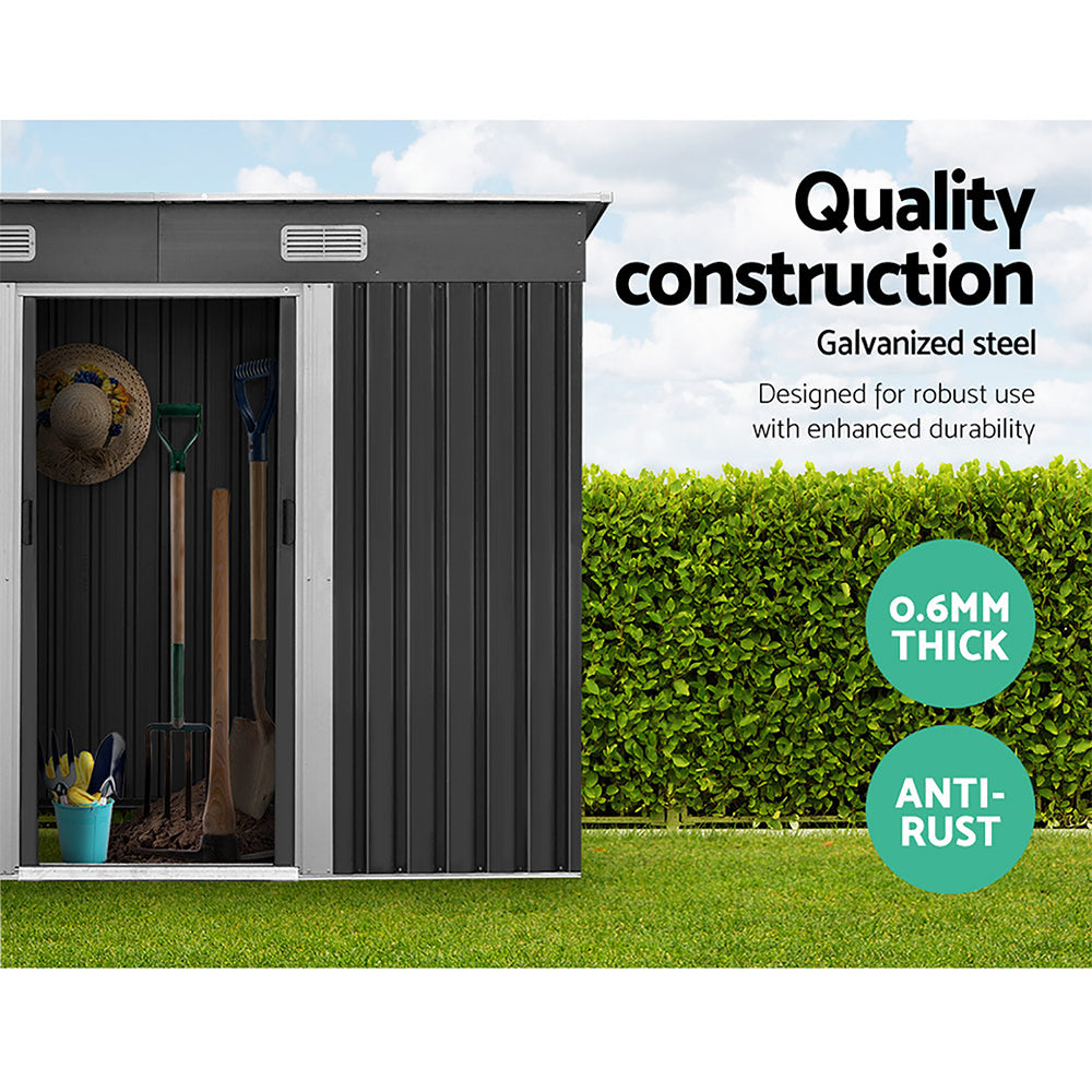 Garden Shed Outdoor Storage Sheds 2.38x1.31m Tool Shed Grey