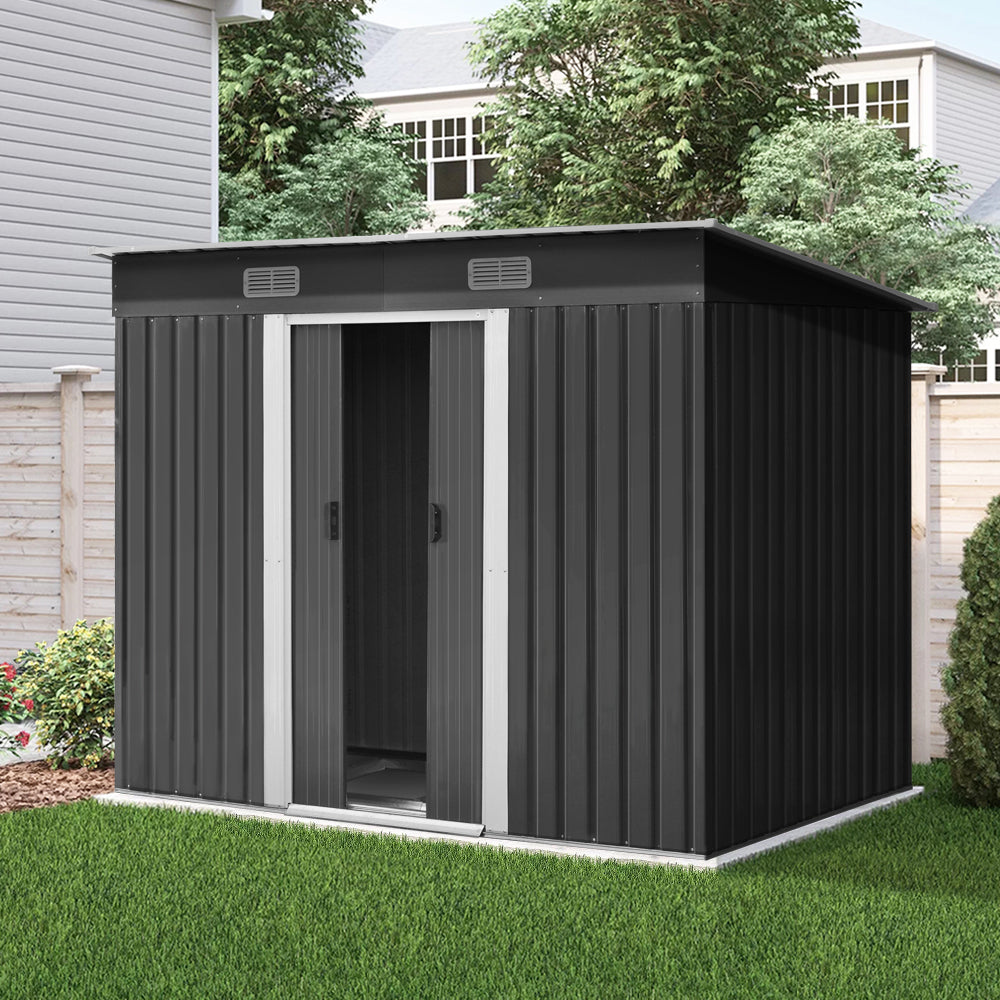 Garden Shed Outdoor Storage Sheds 2.38x1.31m Tool Shed Grey