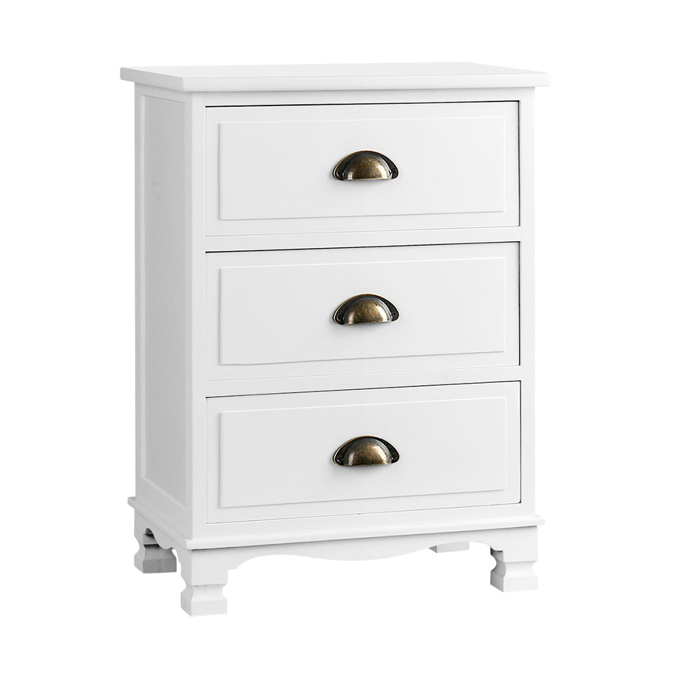 Vintage Bedside Table White Storage Nook