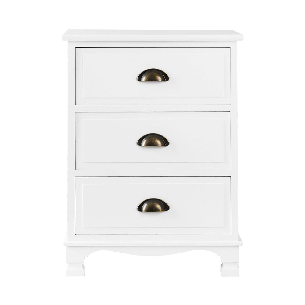 Vintage Bedside Table White Storage Nook