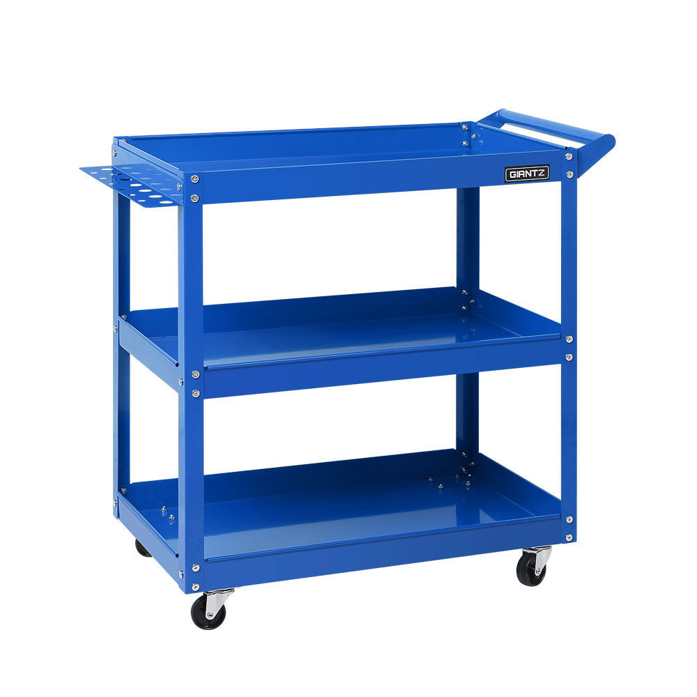 Tool Cart 3 Tier Parts Steel Trolley Mechanic Storage Organizer Blue