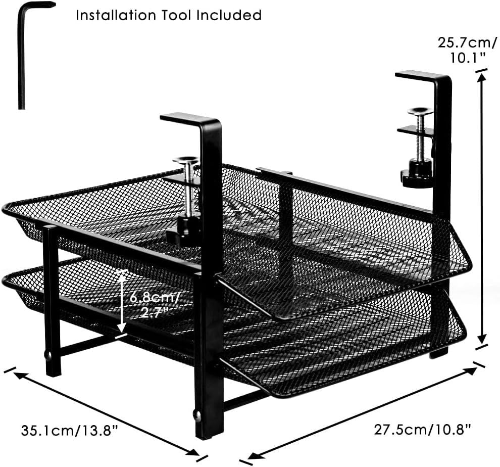 Under Desk Clamp Storage, Basket Organizer, Drawers, storage nook