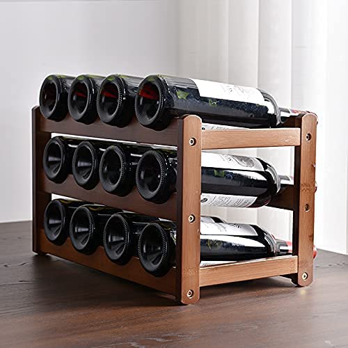 Wine Storage Rack 3-layer Bamboo (12 bottles)