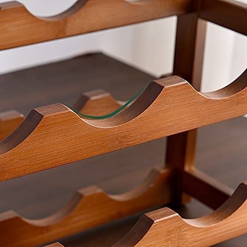 Wine Storage Rack 3-layer Bamboo (12 bottles)