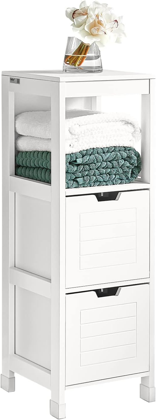 Freestanding Cabinet 2 Drawers Shelf Cupboard Bathroom Storage 