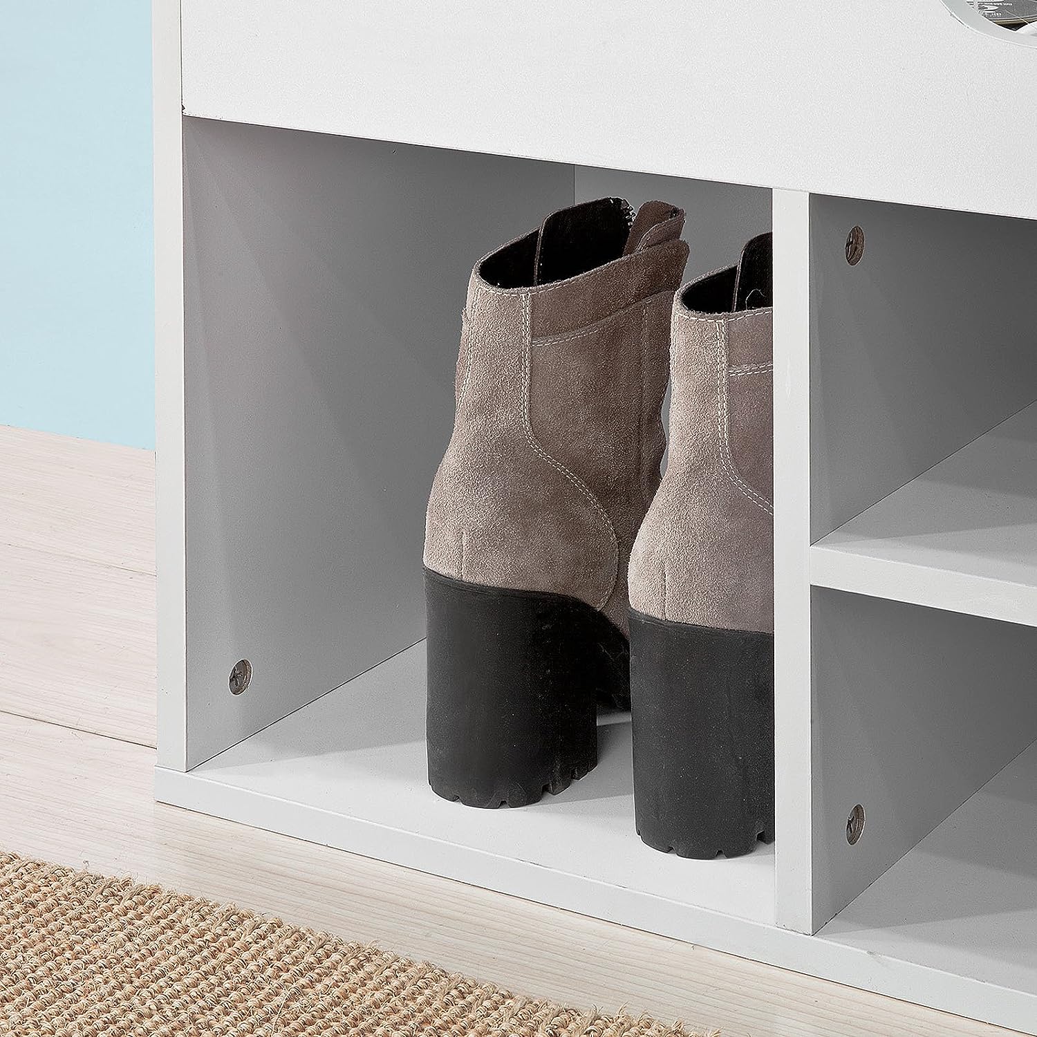 Padded Shoe Bench Lift Up Shoe Storage