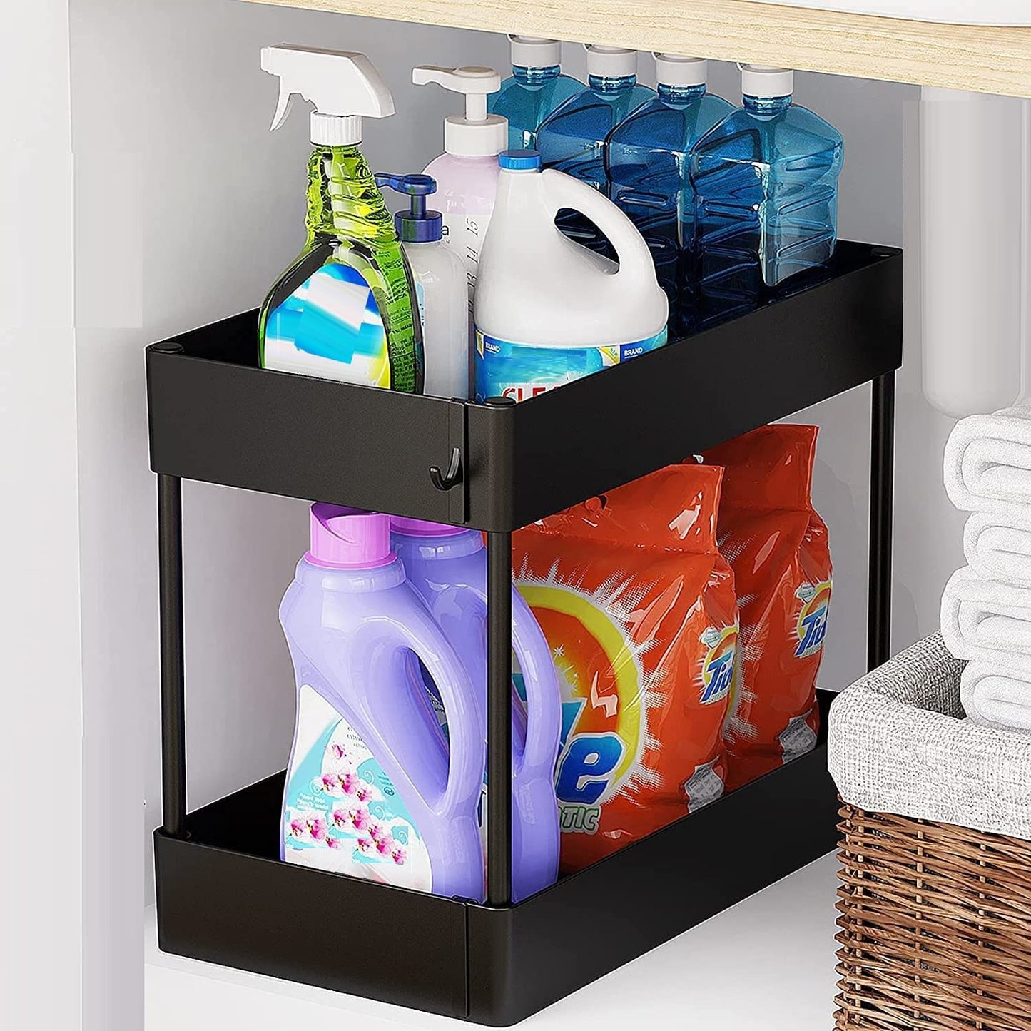 Under Sink Organizer, Shelf Storage Rack 2 Tier Storage Nook