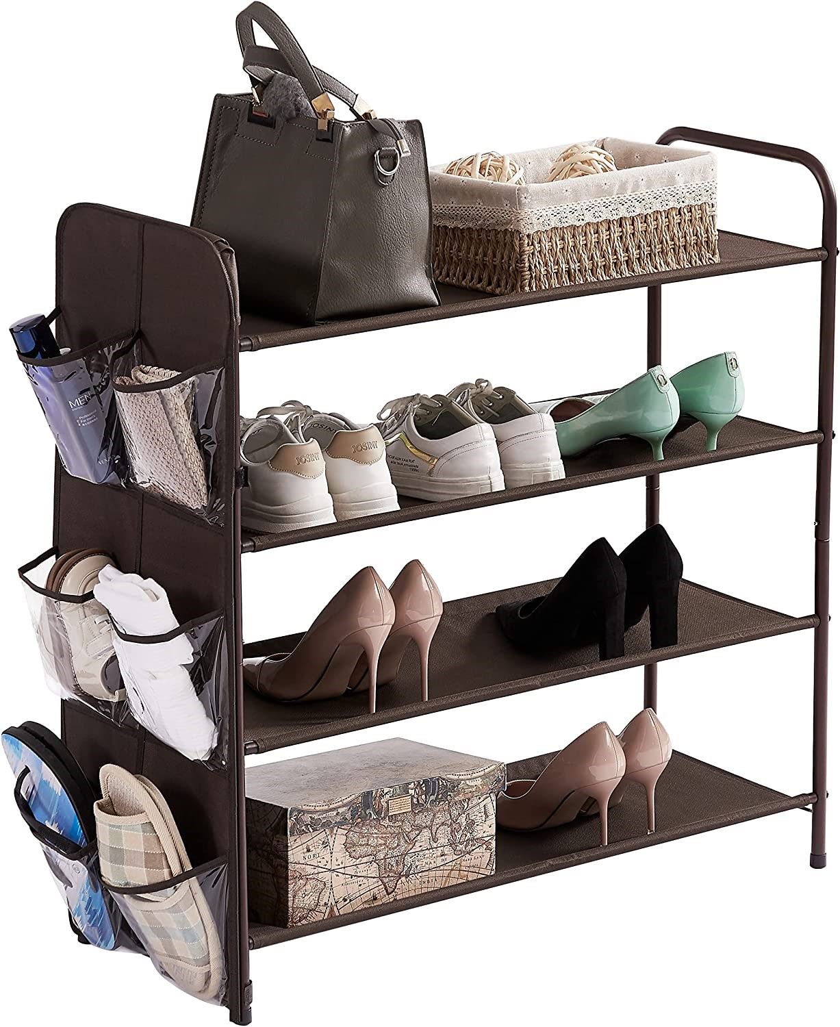 Shoe Rack Metal 4 Tier Storage Organiser for Entryway and Bedroom