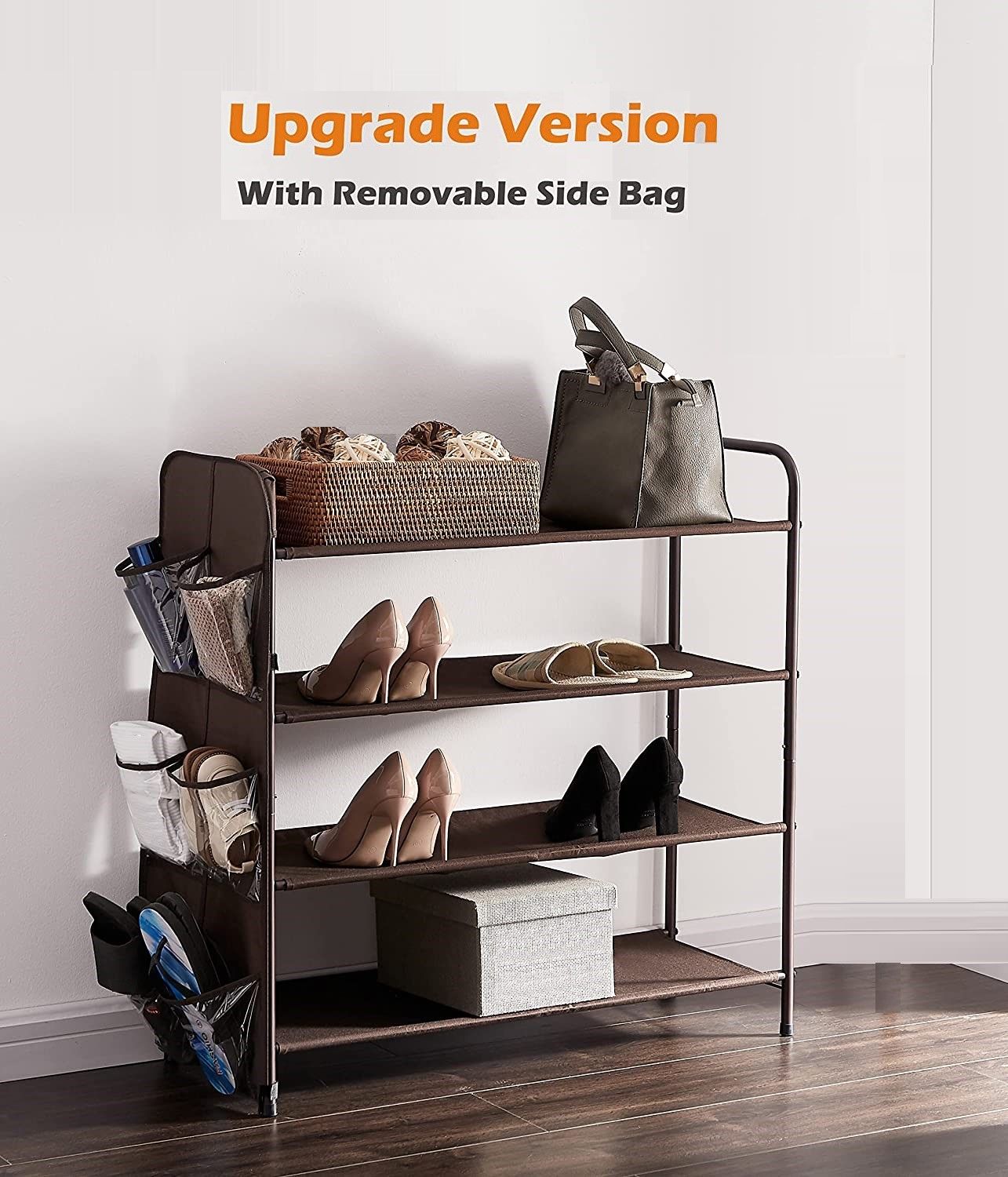 Shoe Rack Metal 4 Tier Storage Organiser for Entryway and Bedroom