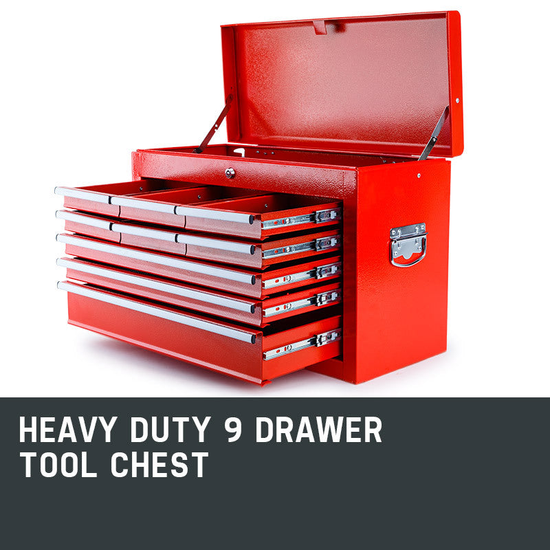 Tool Box Chest 9 Drawer Organiser Mechanic Garage Storage Toolbox Set