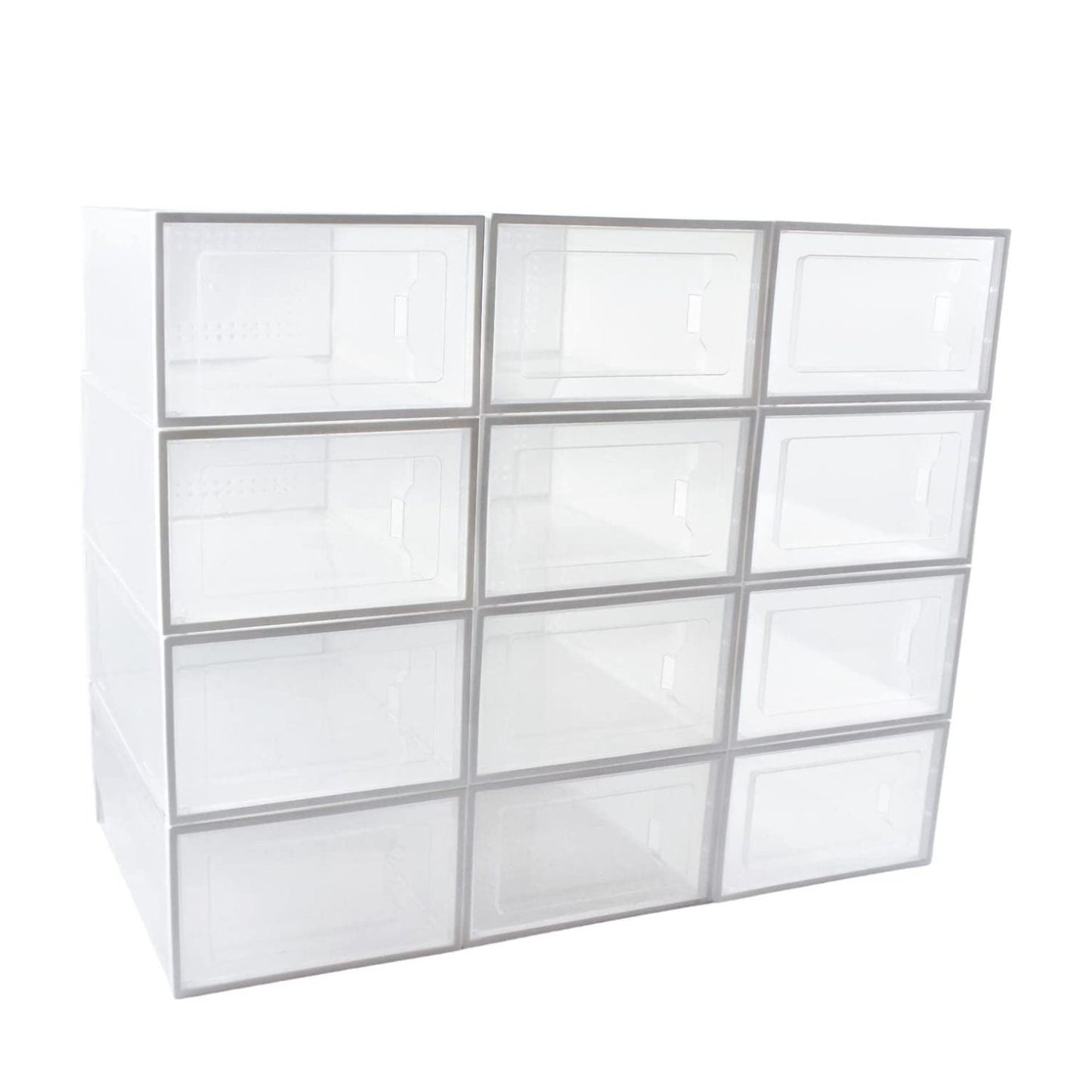 Plastic Shoe Box 12PCS Medium Size Premium (White) GO-SB-109-TD