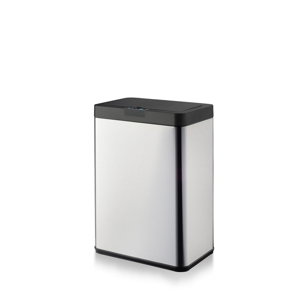 Sensor Rubbish Bin 50L Wide Black Square