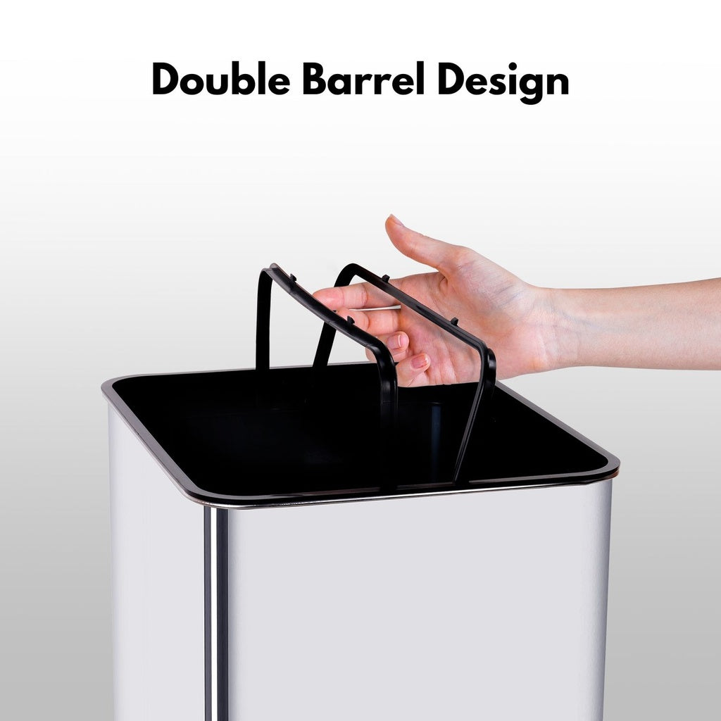 Sensor Rubbish Bin 50L Wide Black Square