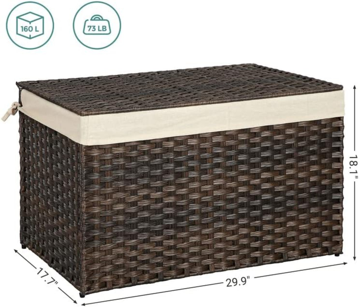 Storage Basket Metal Frame 160L  Brown