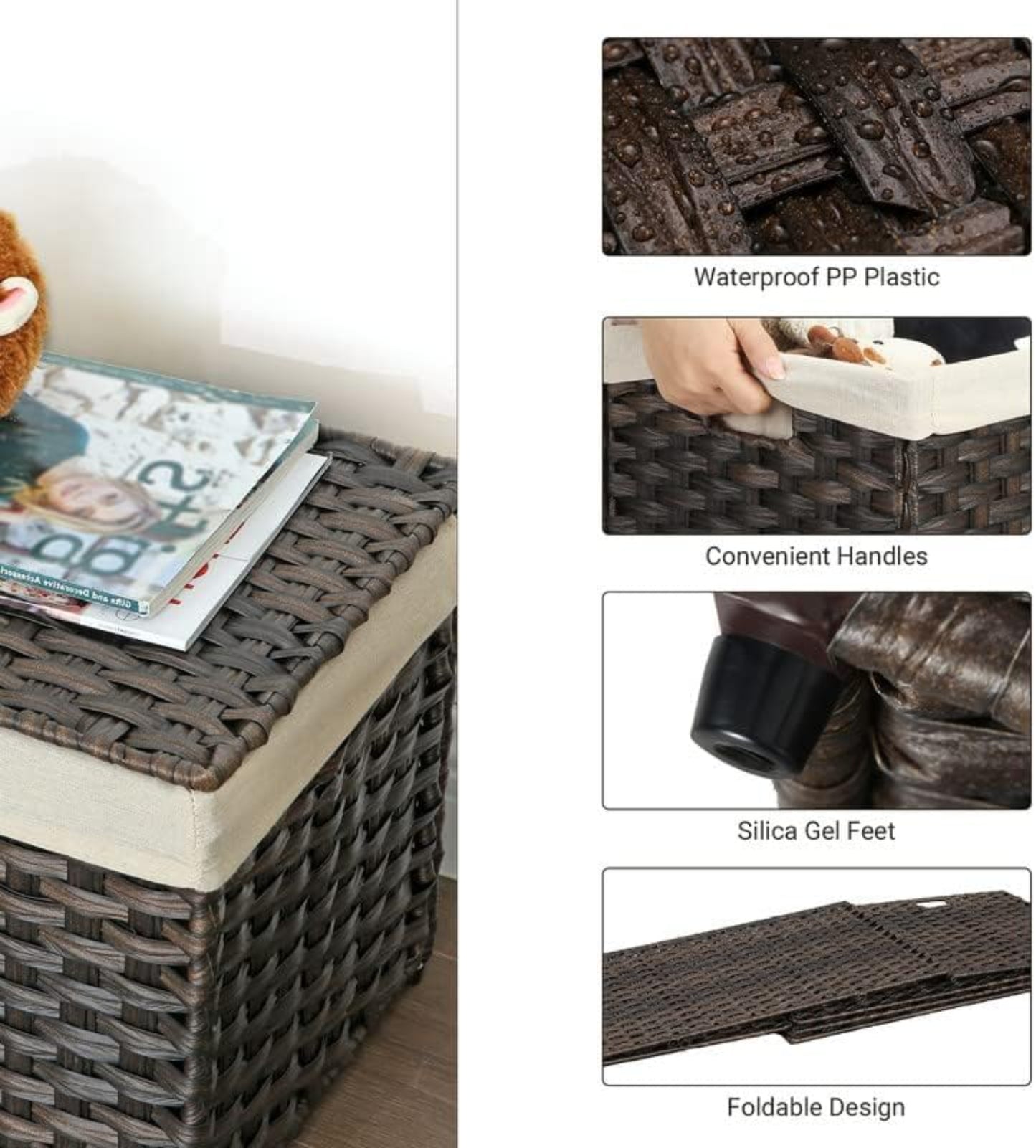 Storage Basket Metal Frame 160L  Brown