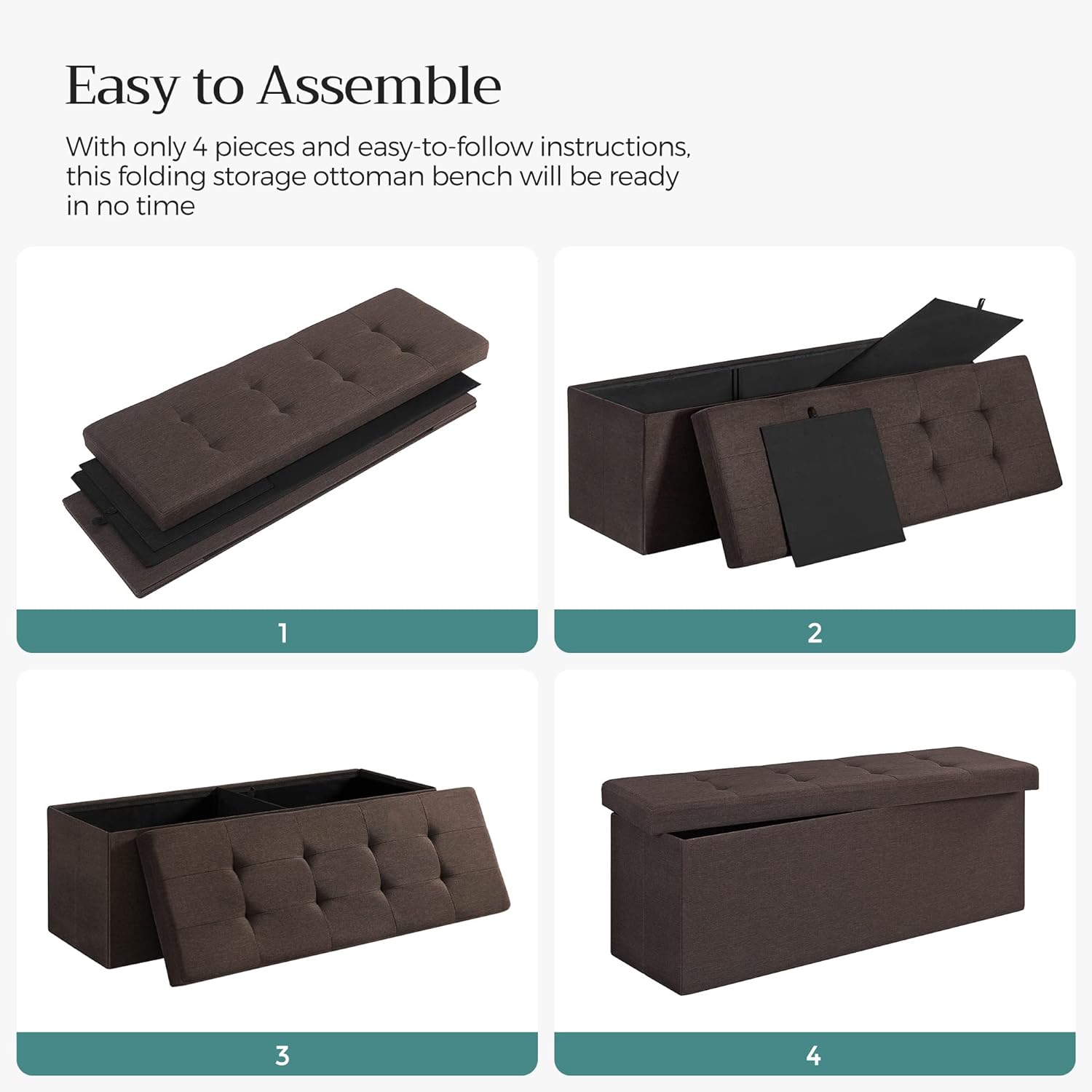 Ottoman Storage Folding - Brown 