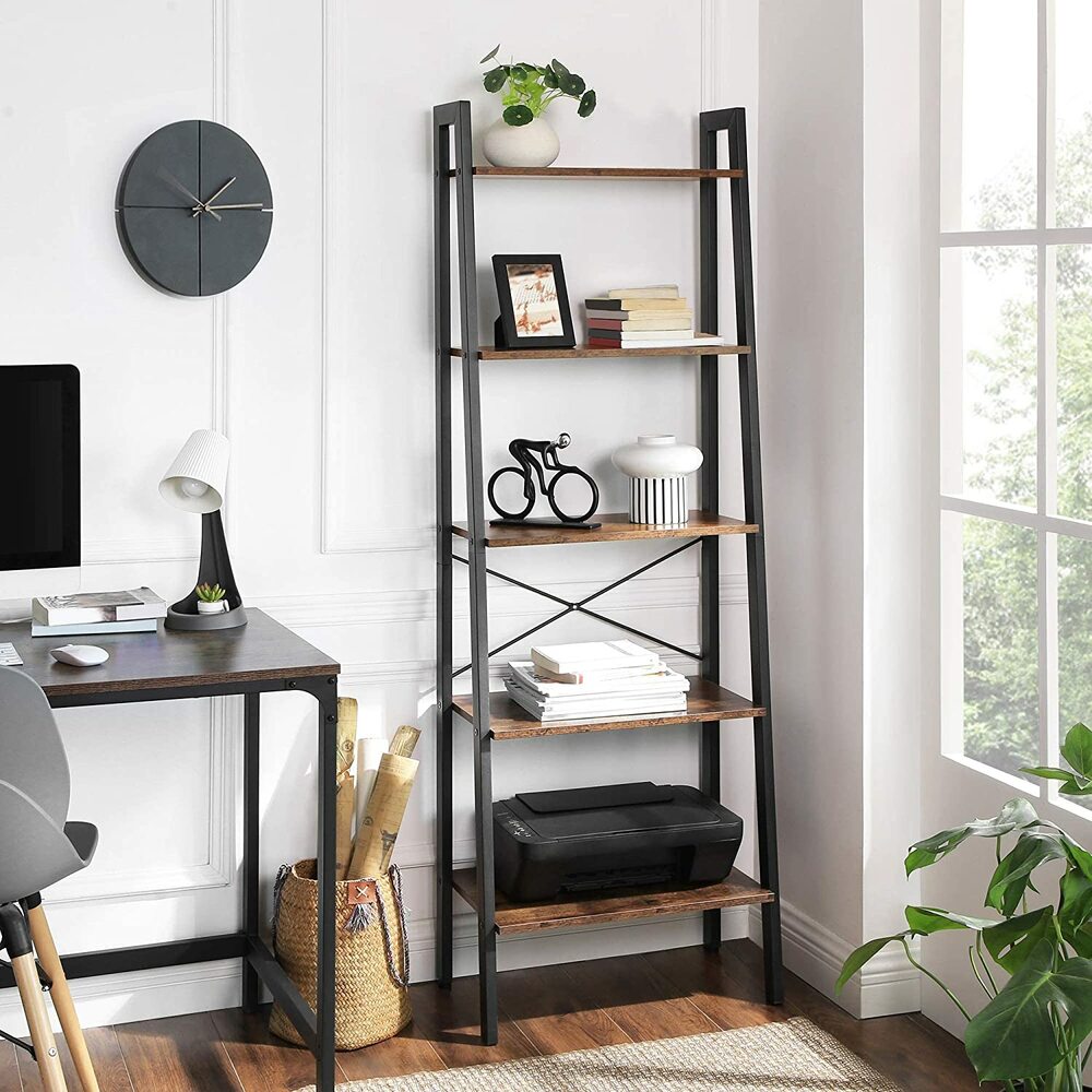 Ladder Shelf 5-Tier, lounge room storage, bedroom storage, storage nook