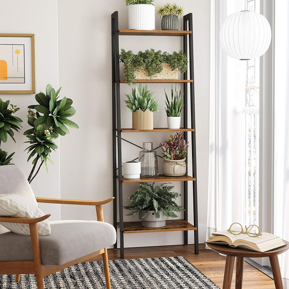 Ladder Shelf 5-Tier, lounge room storage, bedroom storage, storage nook