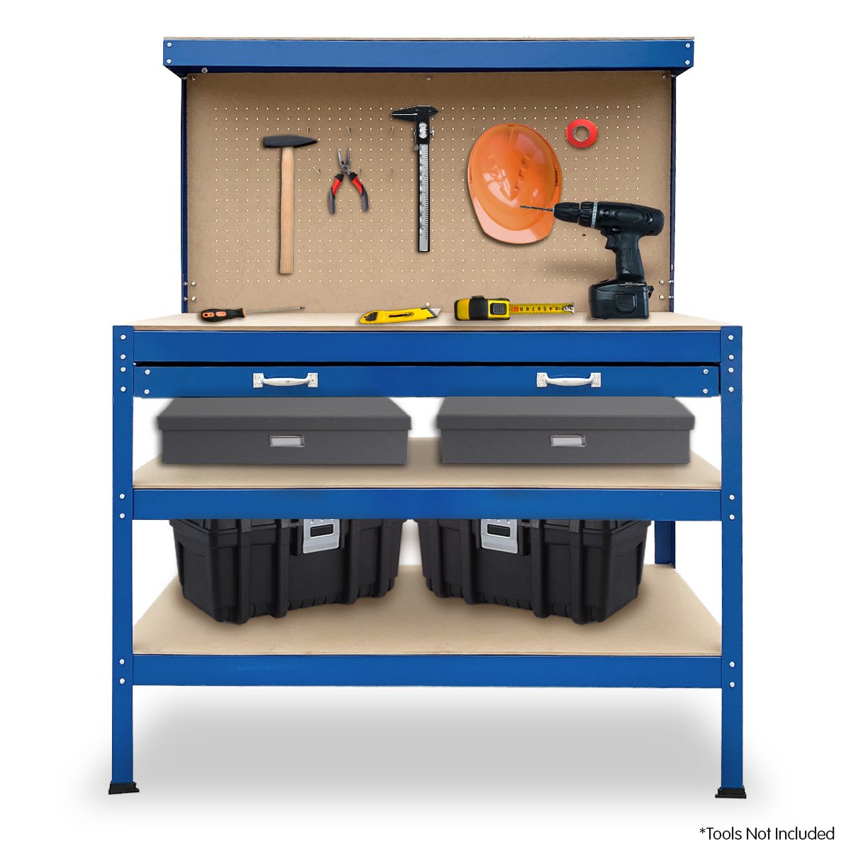 Work Bench Garage Storage Table 3-layered Tool Shop Shelf