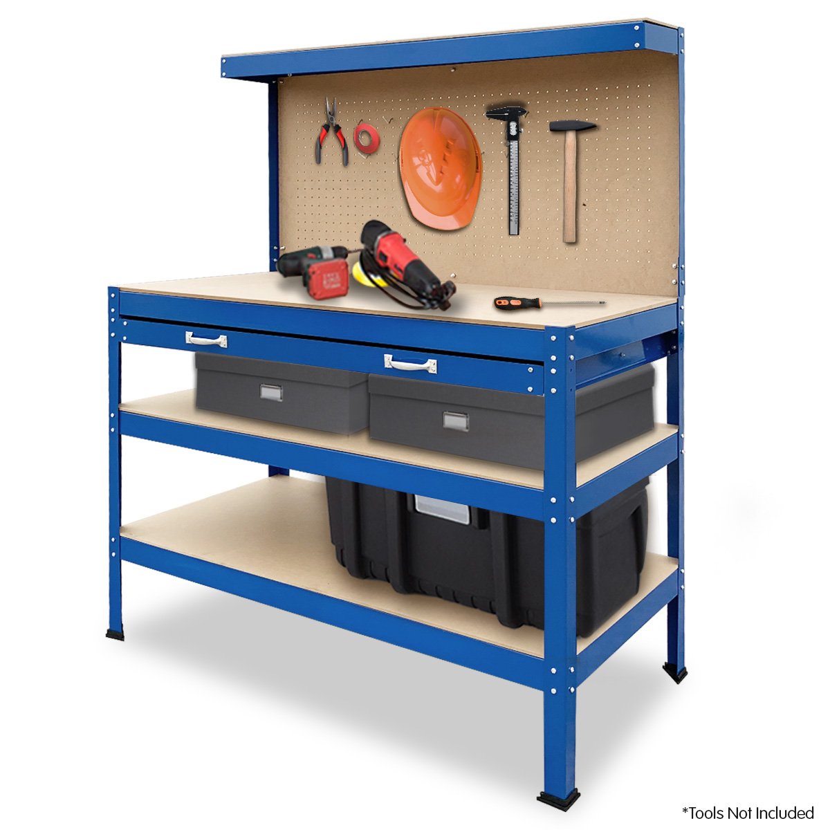 Work Bench Garage Storage Table 3-layered Tool Shop Shelf