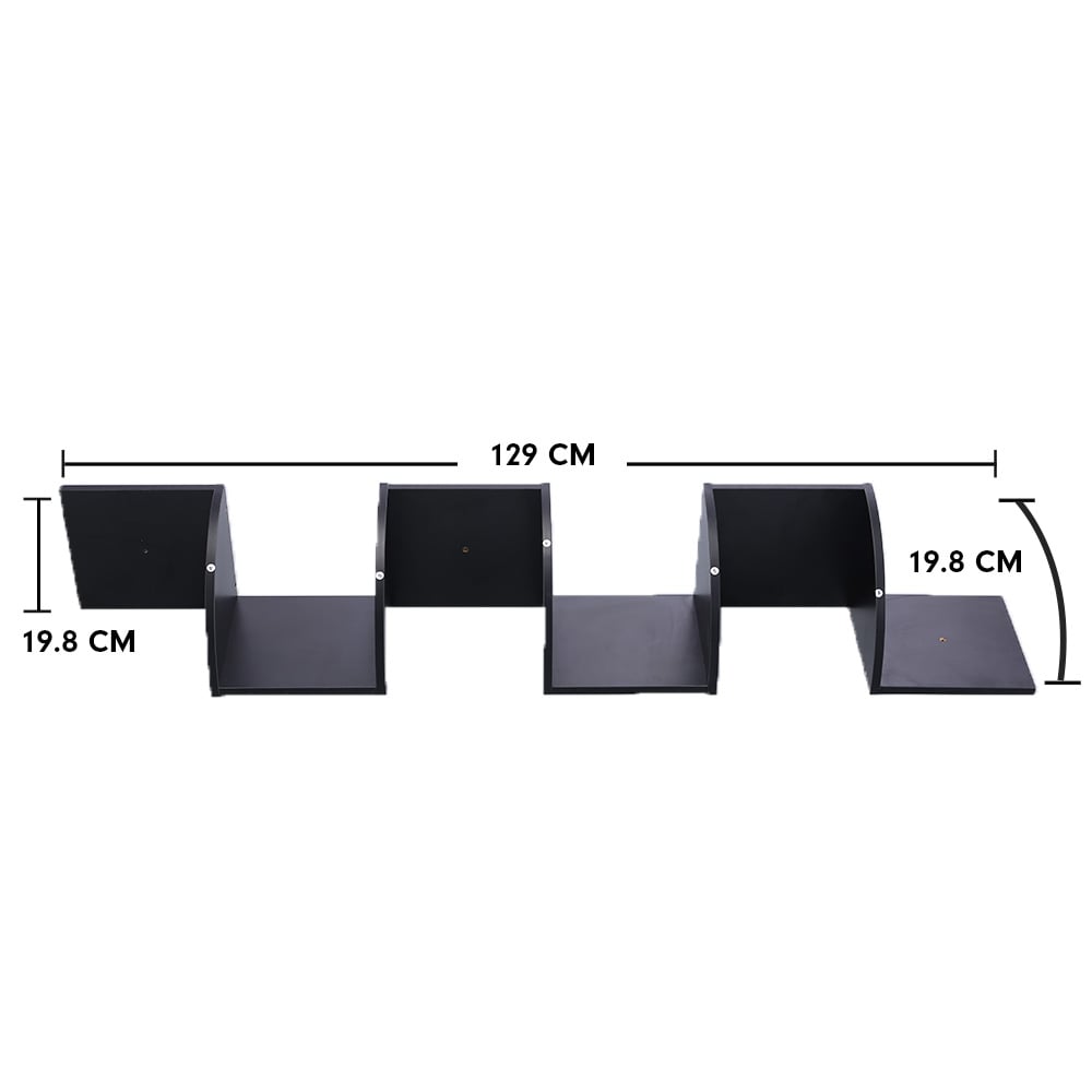 Corner Wall Shelf 5 Tier Display Shelves Dvd Book Storage Rack Floating Mounted - Black