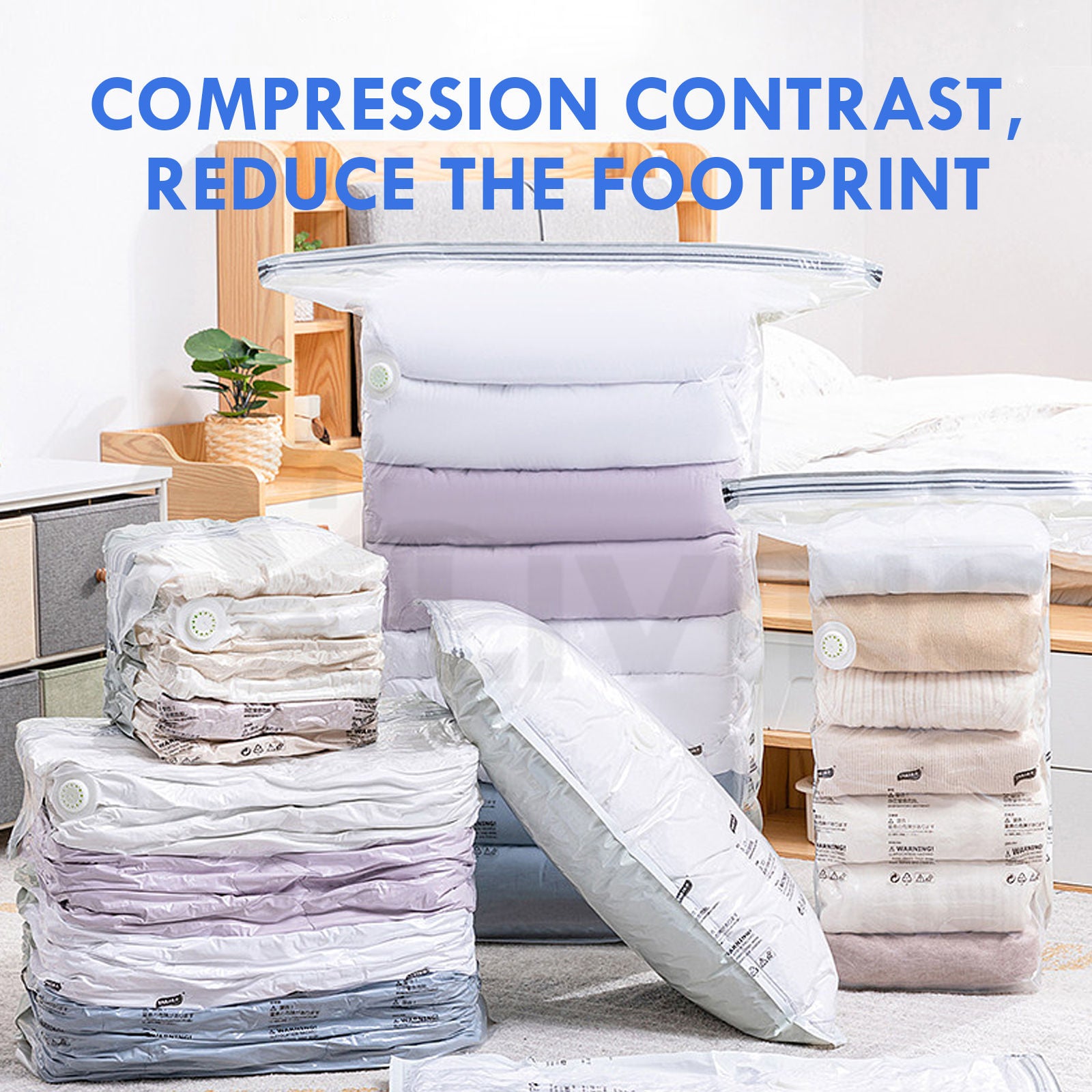 Vacuum Compression Clothing Quilt Capacity Finishing Household Storage Bag, storage nook