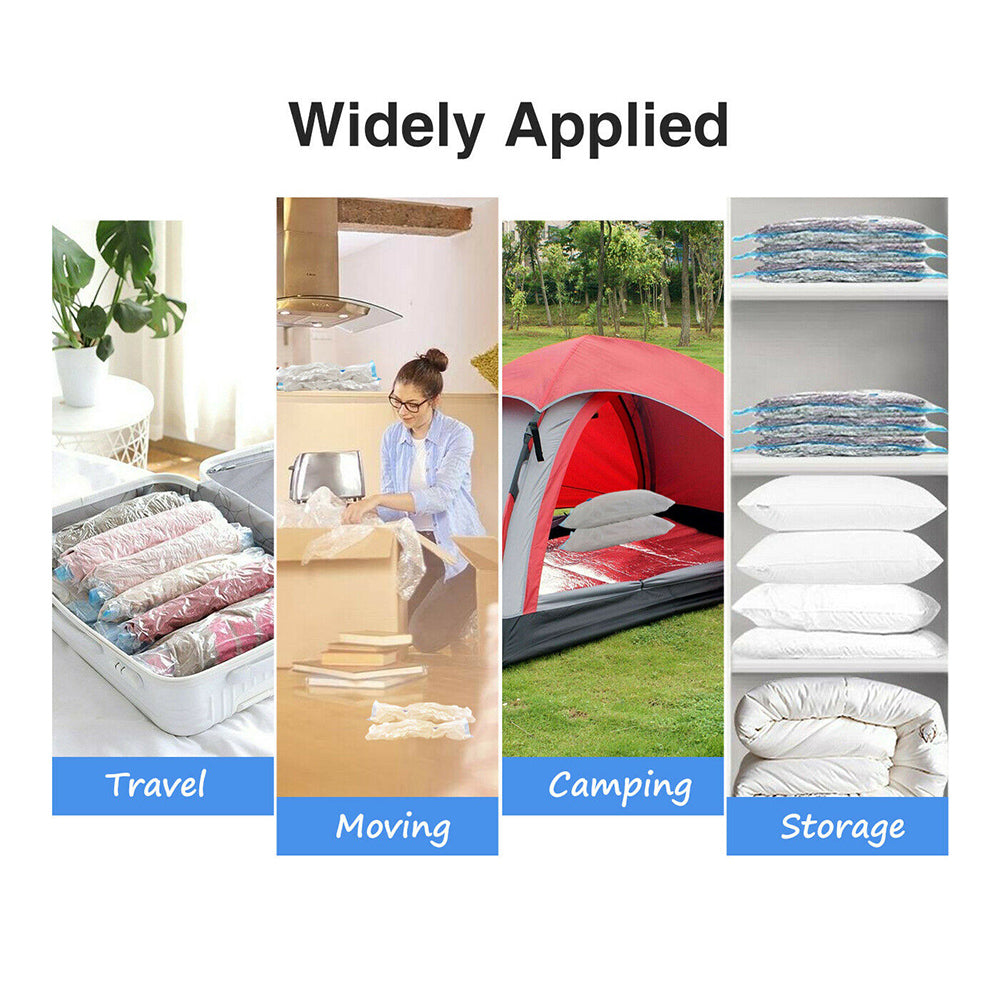 Vacuum Storage Bags 6 Pcs Set Space Saver Seal Compressing Various Size with Air Pump