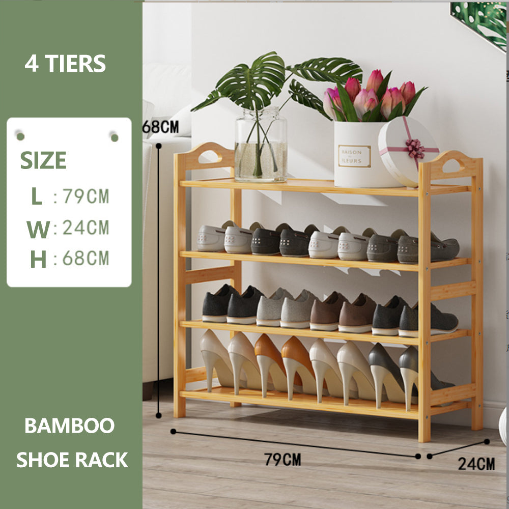 Bamboo Shoe Rack Storage Organizer 