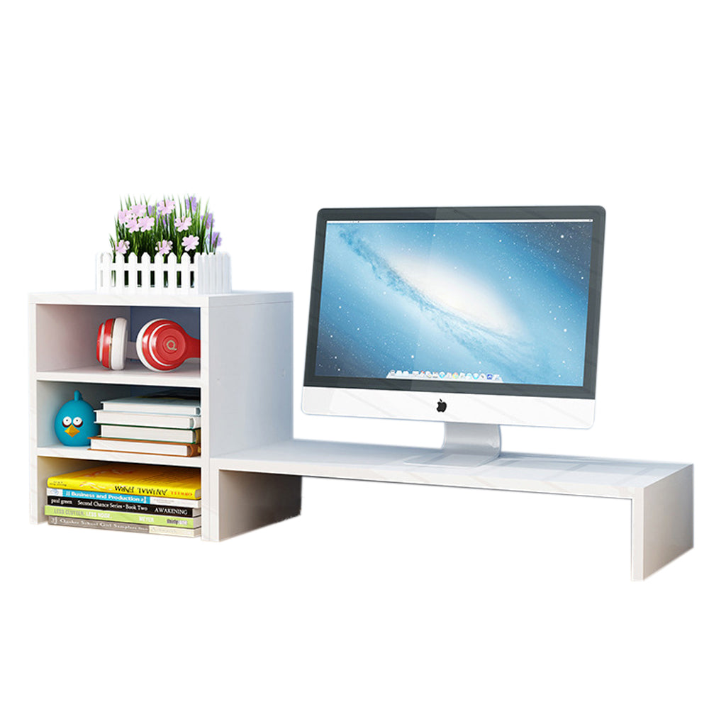 Desk Monitor Riser Stand With 3Tier Storage Shelves Desktop Bookshelf(