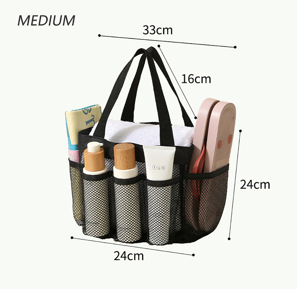 Large Capacity Mesh Multi-pocket Beach Bag /Swimming Storage (Medium)