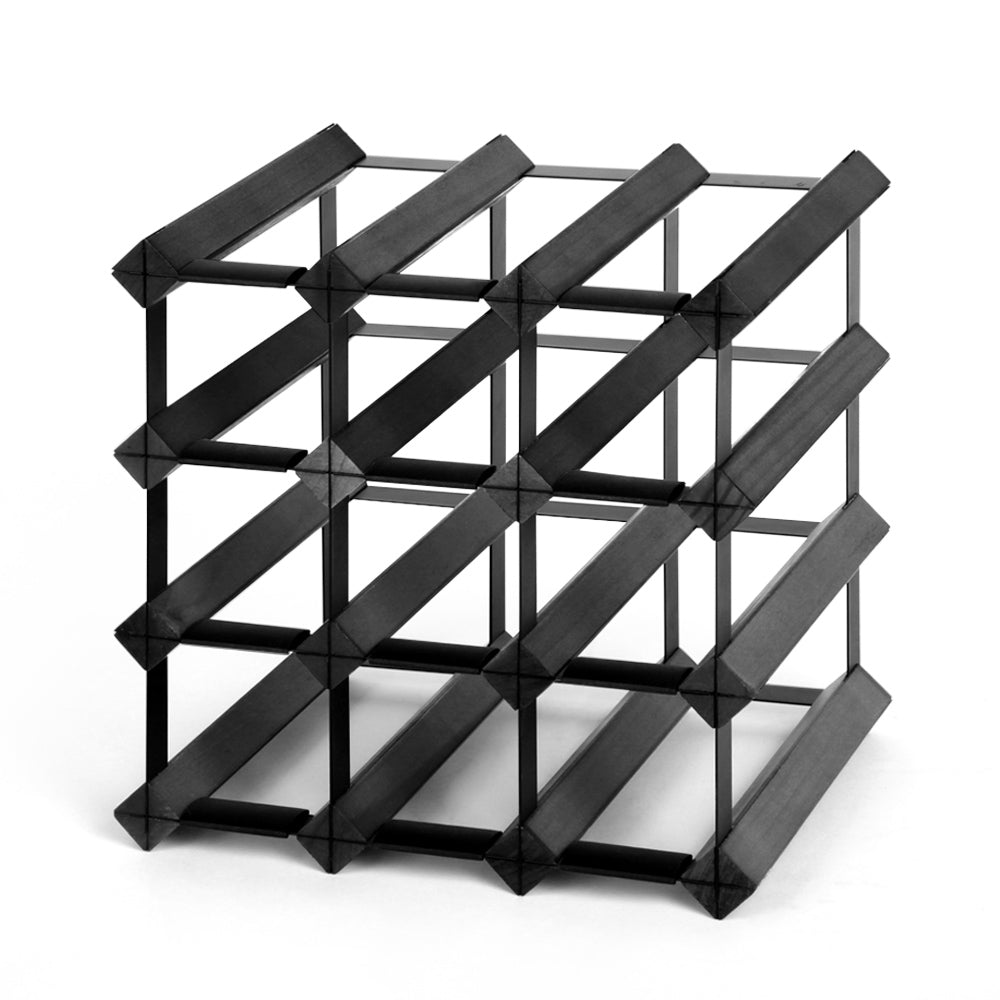 Wine Rack Timber 12 Bottle Wine Storage - Black