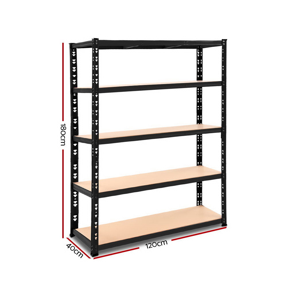 Warehouse Racking Shelving Storage 1.8M Shelf Garage Shelves Rack Steel Black