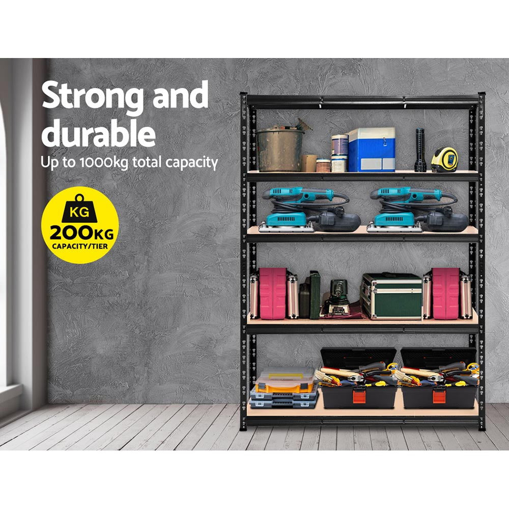 Warehouse Racking Shelving Storage 1.8M Shelf Garage Shelves Rack Steel Black