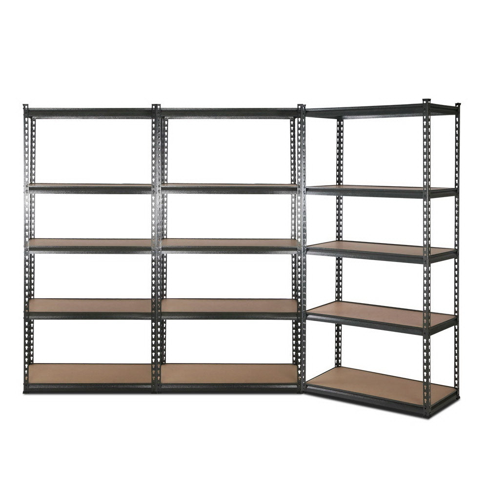 Steel Warehouse Shelving 3x1.8M 5-Shelves  Racking Garage Storage Grey